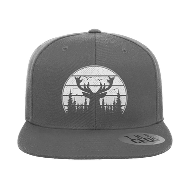 Deer Color Embroidered Flat Bill Hat